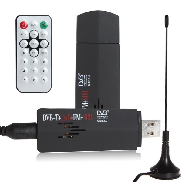 RTL-SDR / FM + DAB / DVB-T USB 2.0 Mini Digital TV Stick DVBT Dongle SDR dengan RTL2832U & R820T Tuner Receiver + Remote Contro