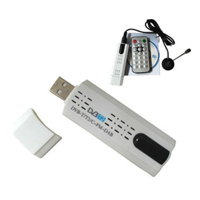 Satelit digital DVB t2 usb tv stick Tuner dengan antena Remote HD TV Receiver untuk DVB-T2 / DVB-C / FM / DAB