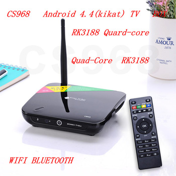 CS968 Android TV Kotak Quad Core 1080 P HDMI XBMC 2G RAM 8G ROM RK3188 Receiver HDMI media player Dengan remote control