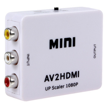 Mini Composite AV CVBS 3 RCA ke HDMI Video Converter Adapter 720p 1080p Upscaler